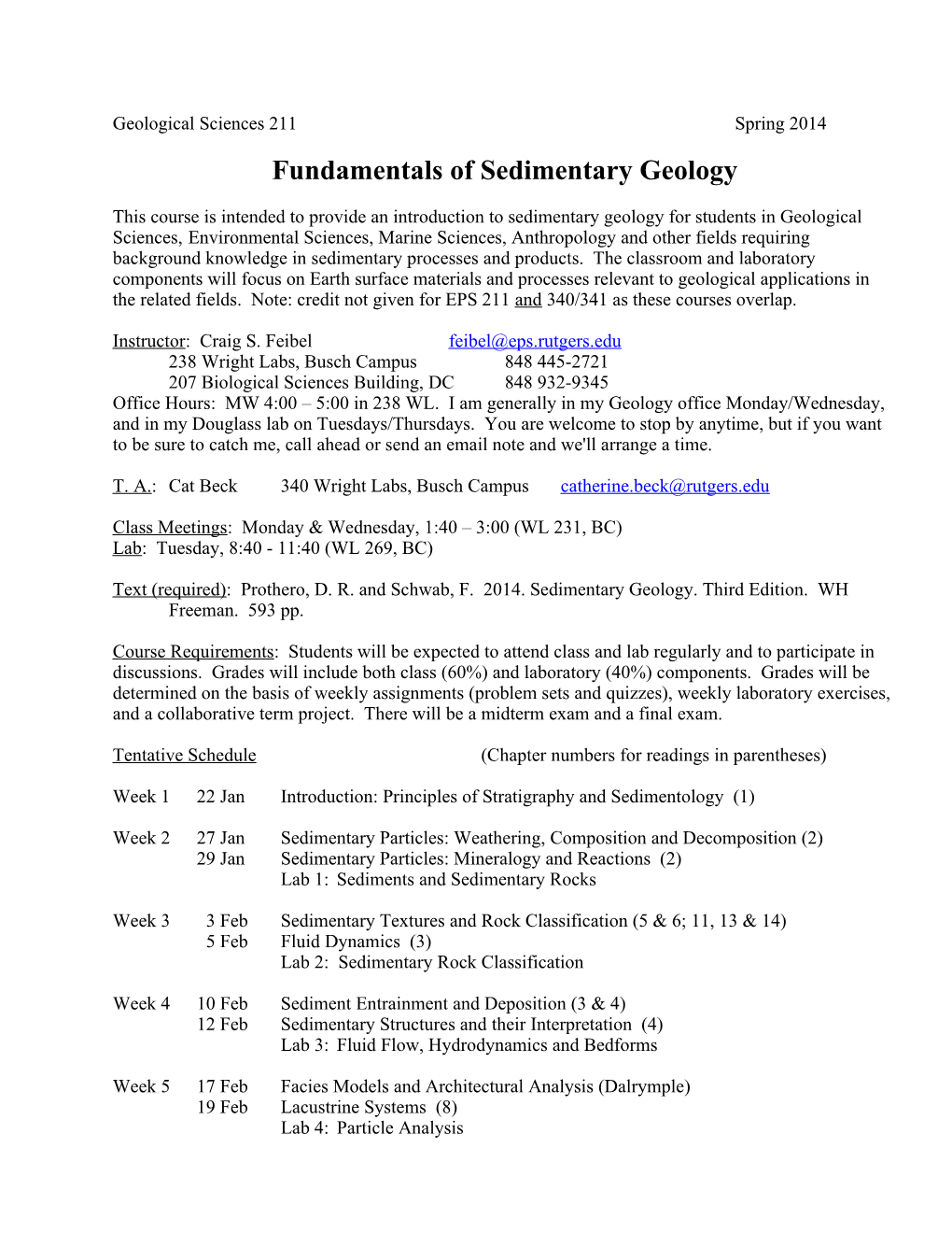 Fundamentals of Sedimentary Geology