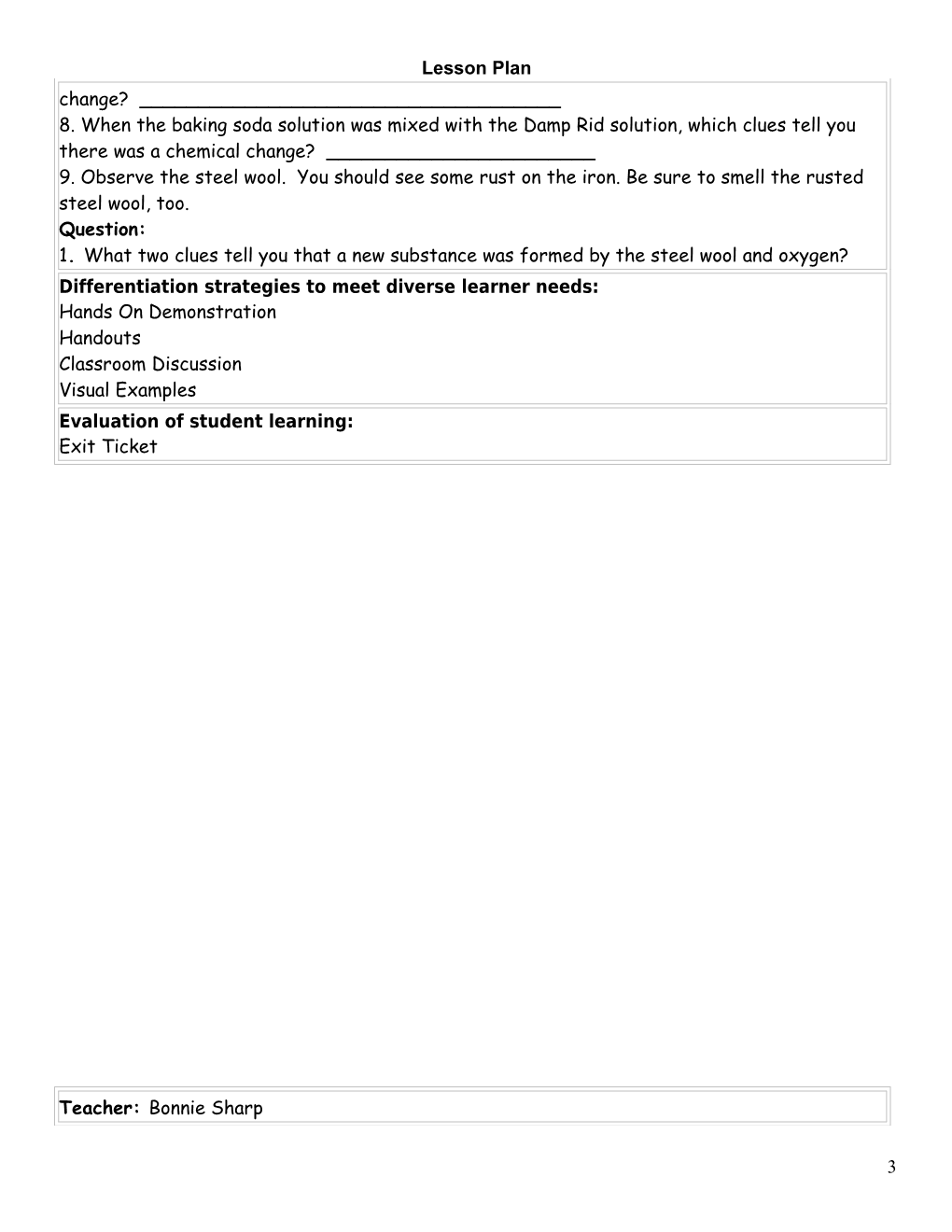 5E Student Lesson Planning Template s5