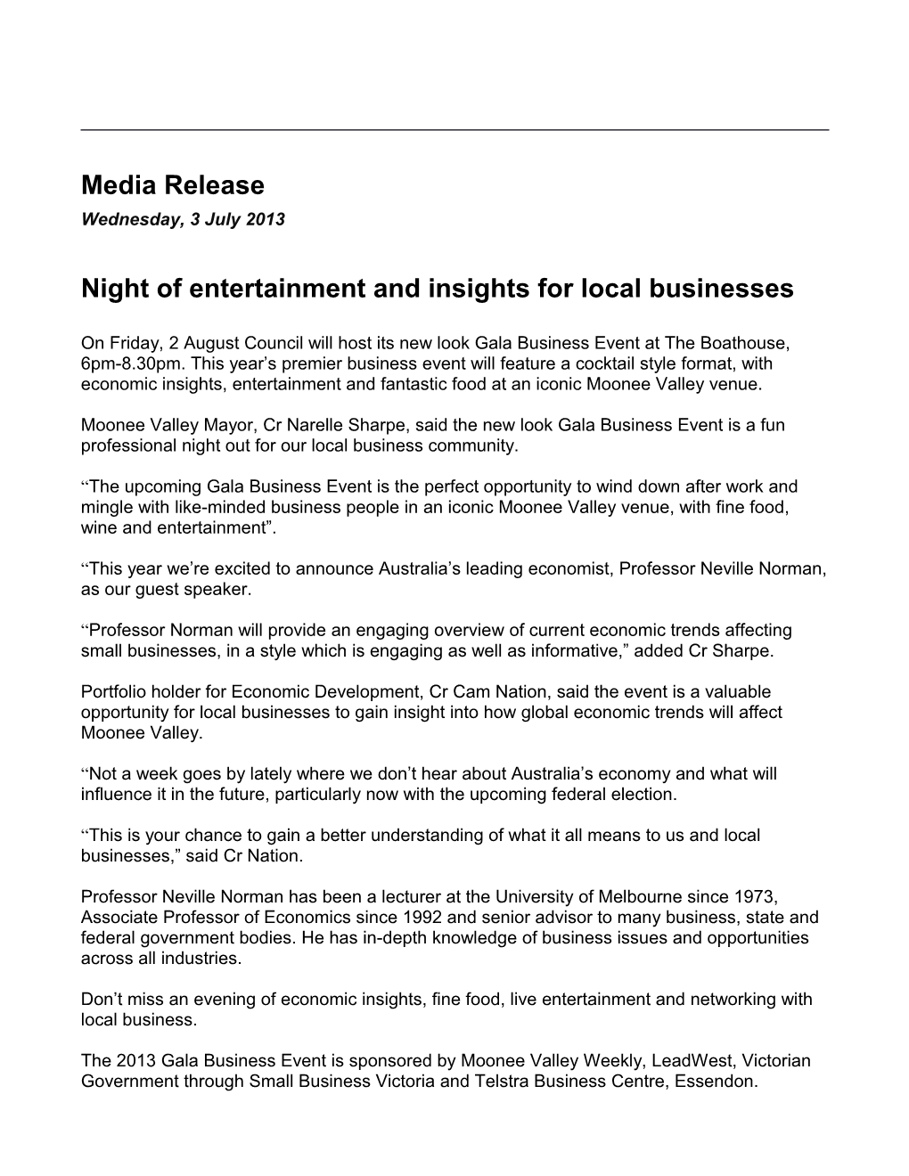 Night of Entertainment and Insights for Local Businesses
