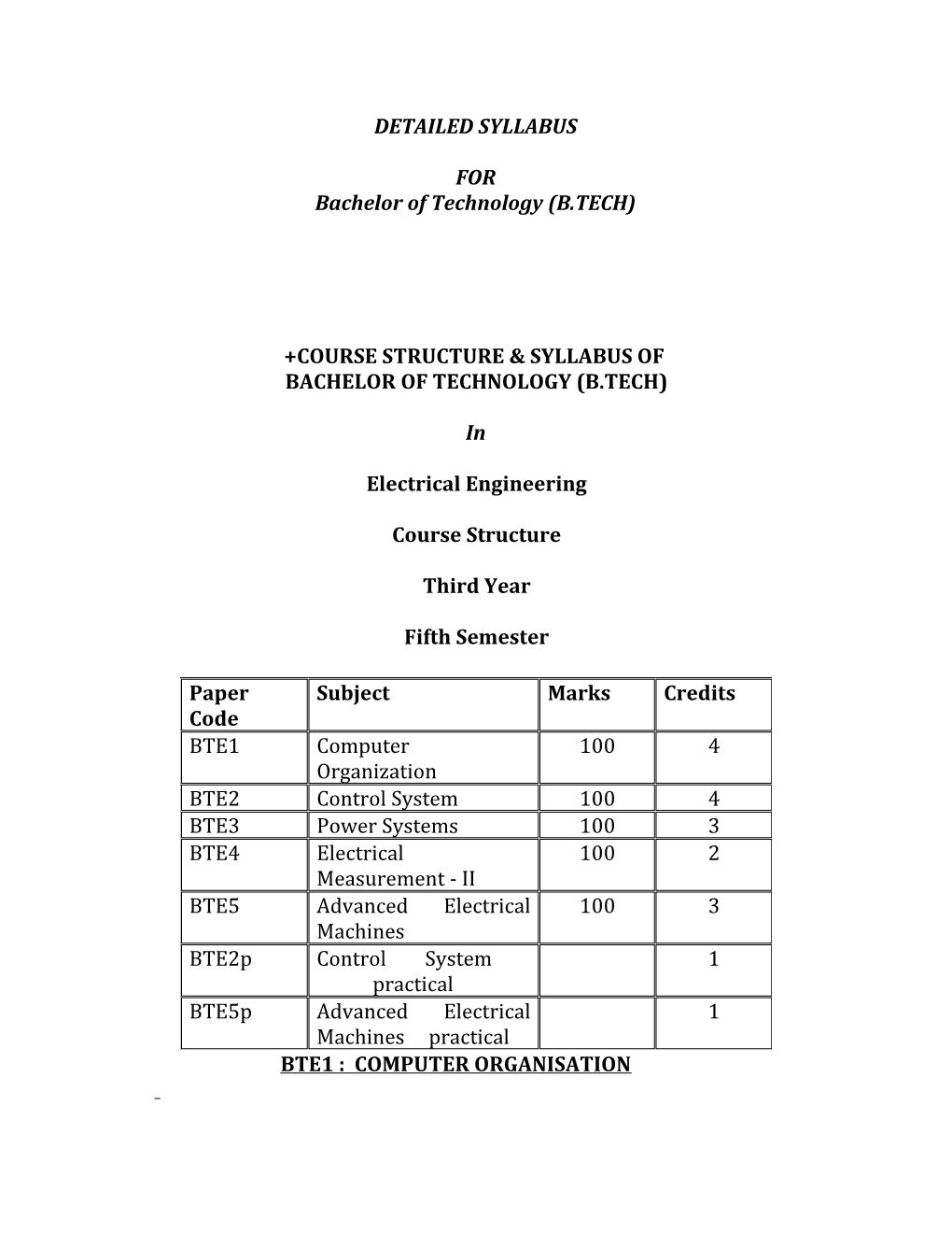 Course Structure & Syllabus Of