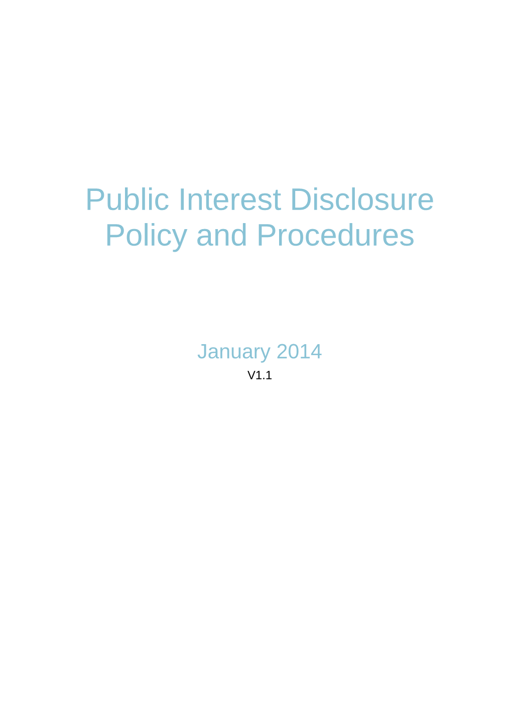 Commission Public Interest Disclosure Policy and Procedures