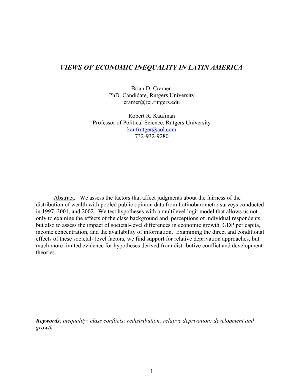 Determinants of Normative Responses to Economic Inequality in Latin America