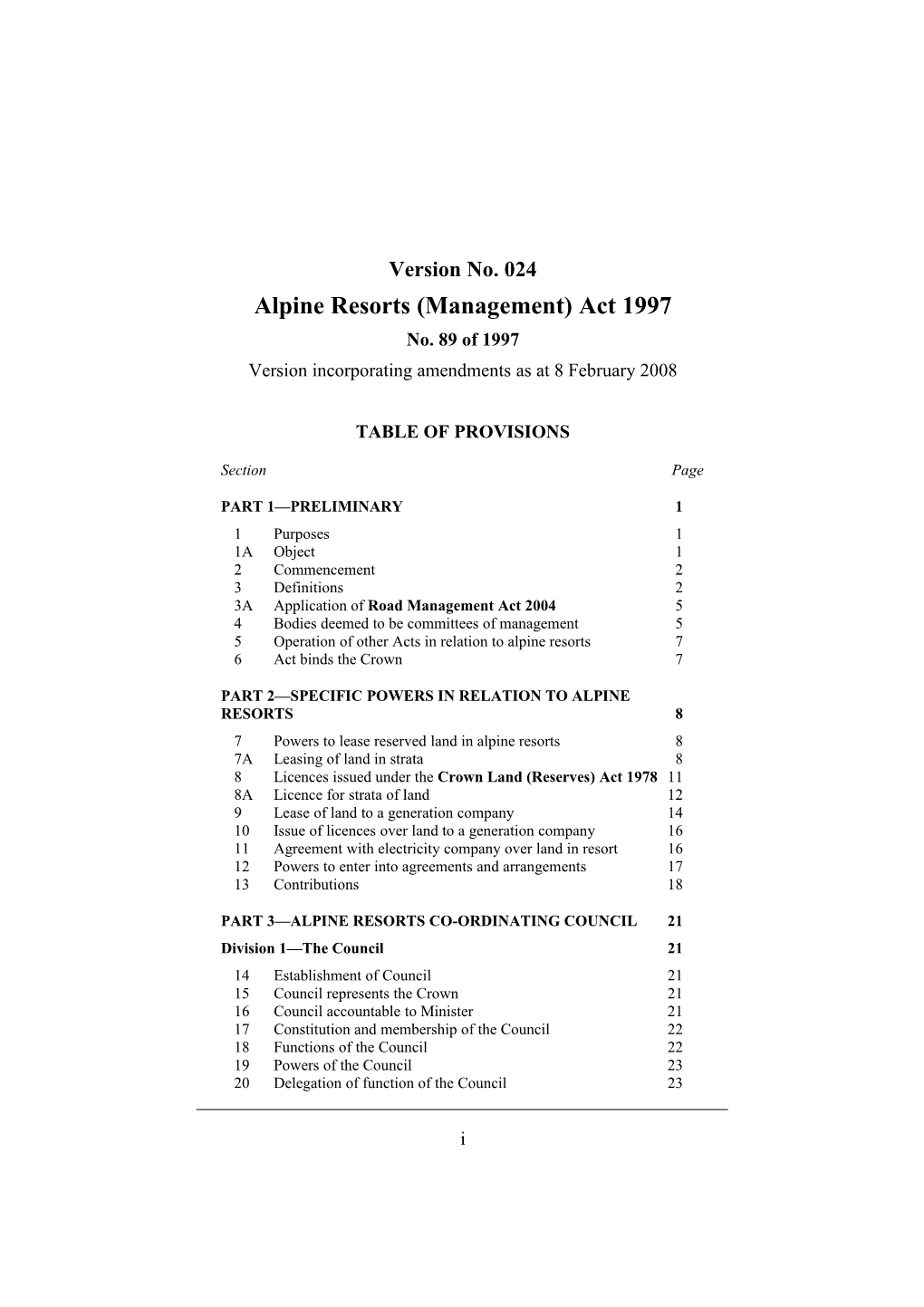 Alpine Resorts (Management) Act 1997