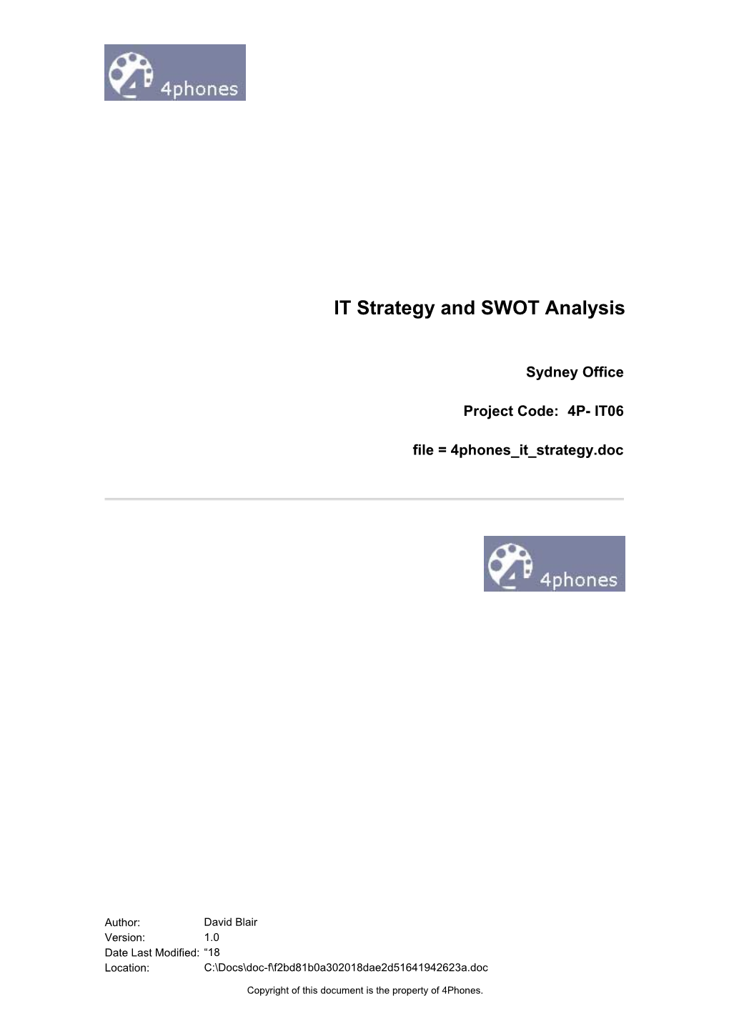 IT Strategy and SWOT Analysis