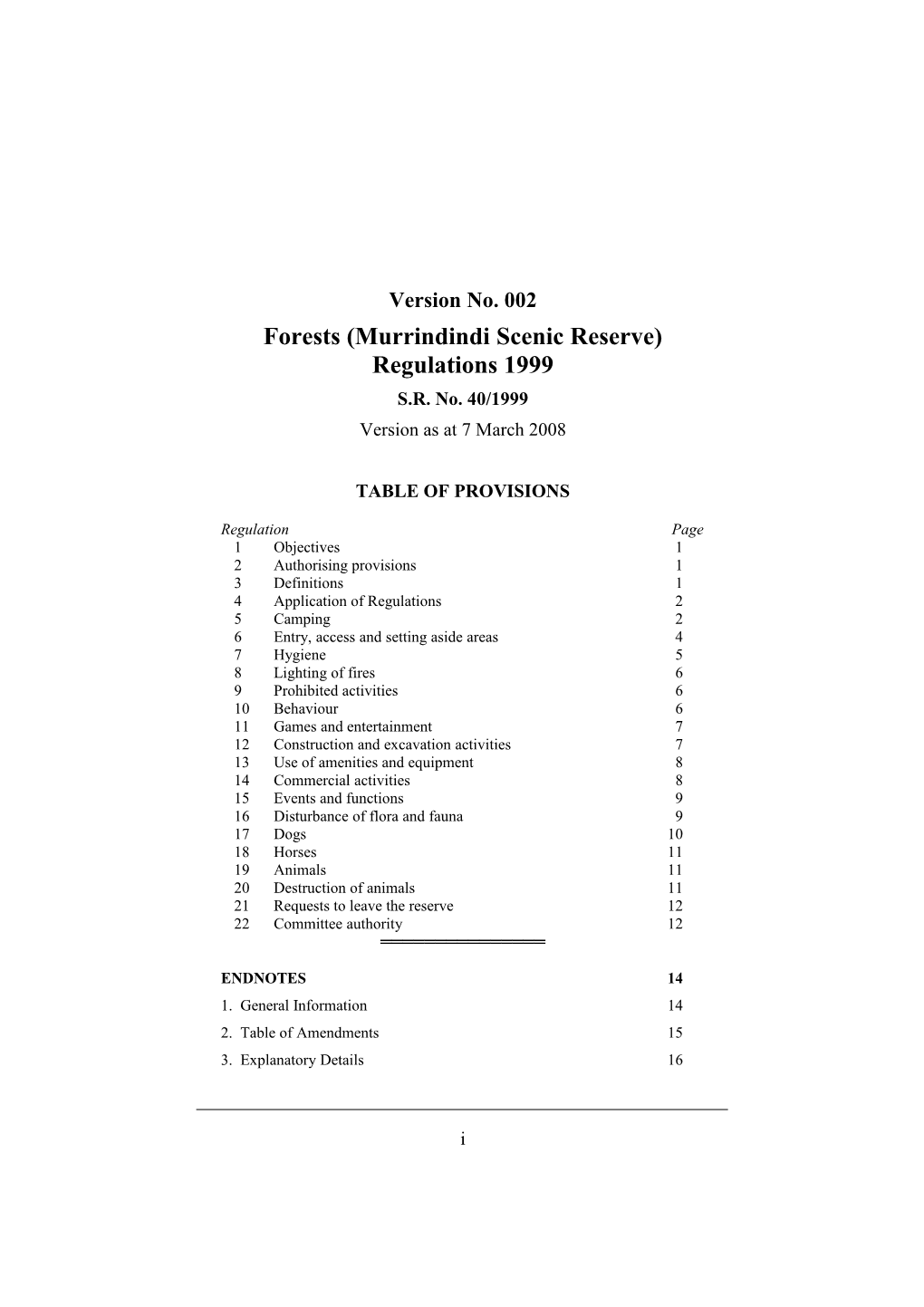 Forests (Murrindindi Scenic Reserve) Regulations 1999