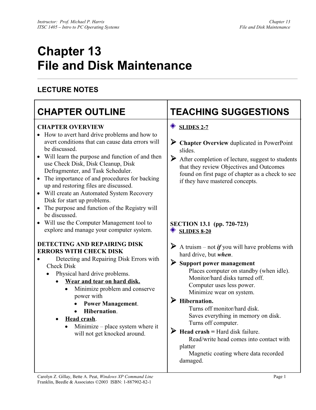 Ch 13 File And Disk Maintenance