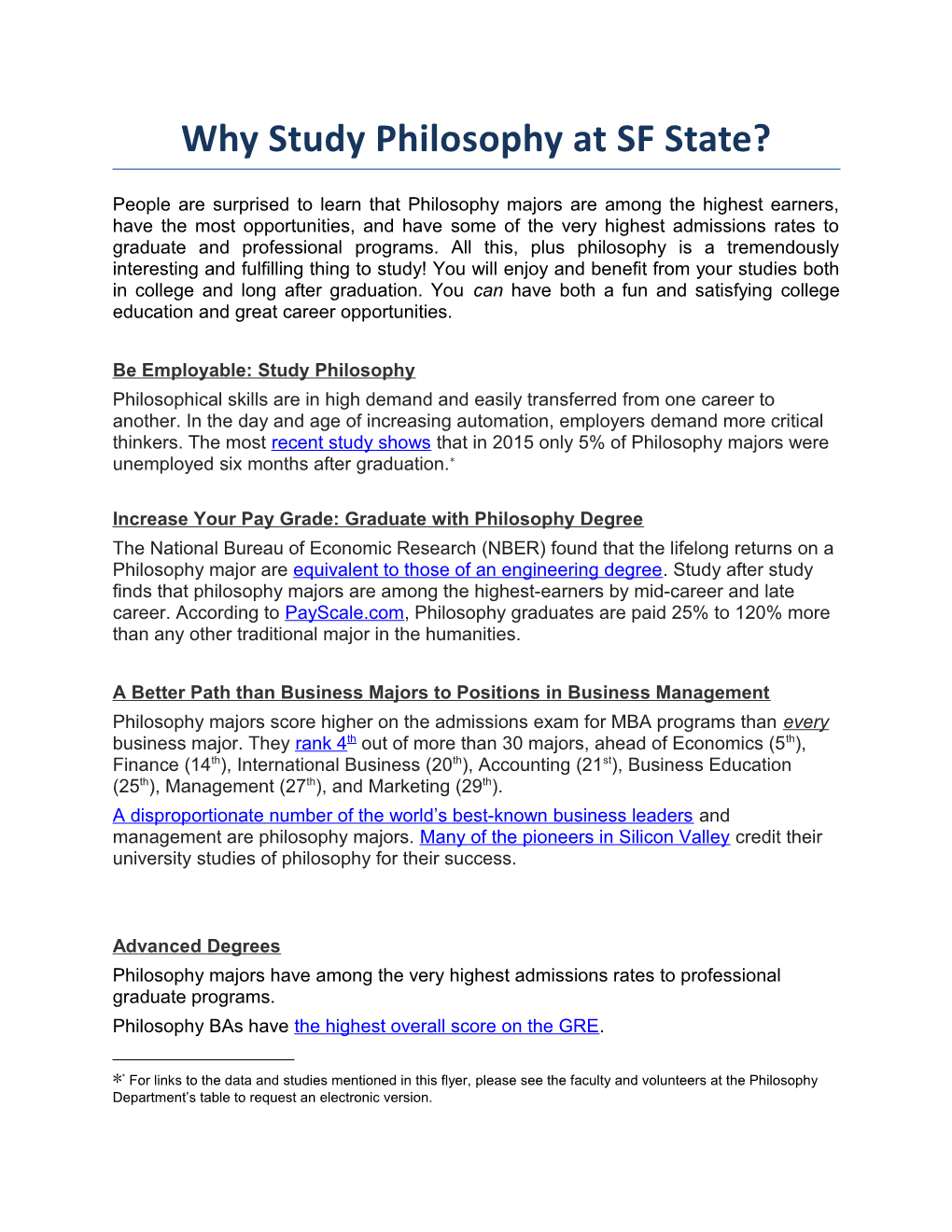 Why Study Philosophy at SF State?