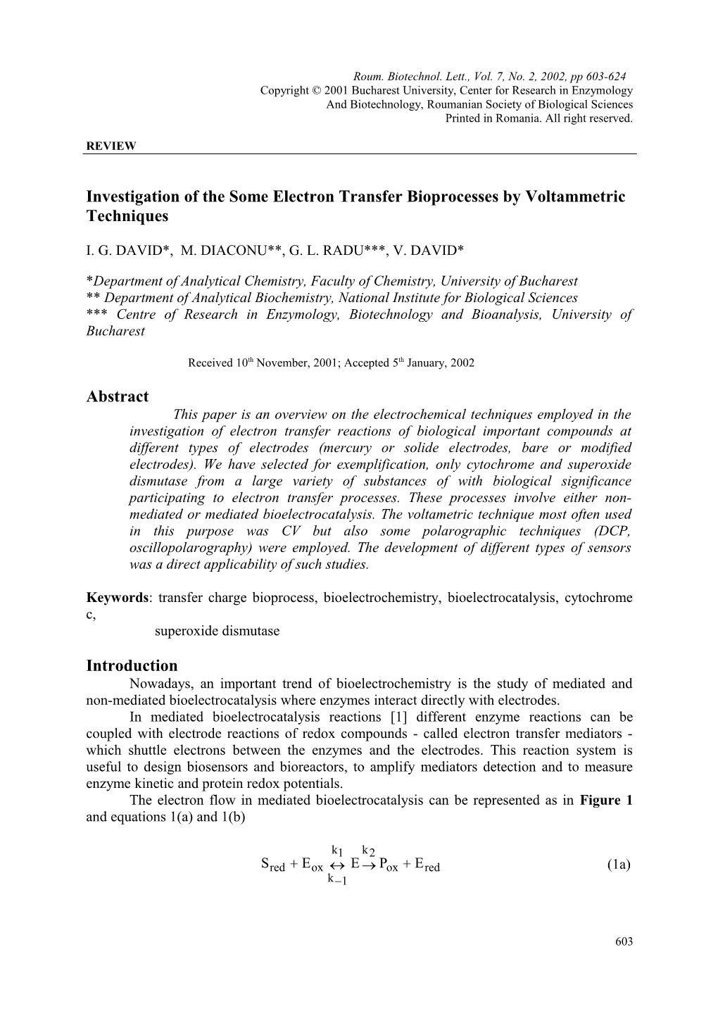 Investigation of the Some Electron Transfer Bioprocesses by Voltammetric Techniques