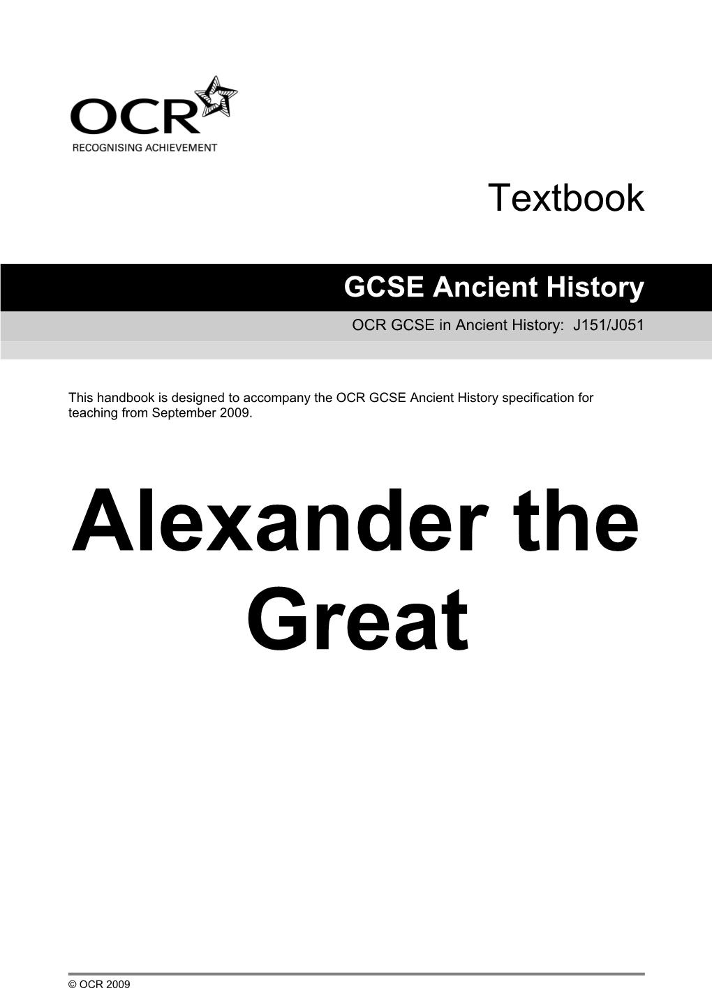 OCR GCSE in Ancient History: J151/J051