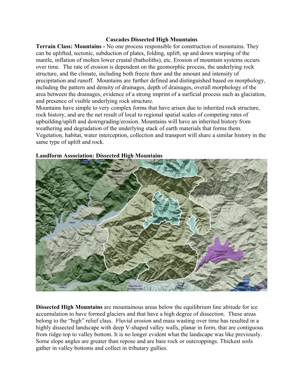 Cascades Dissected High Mountains