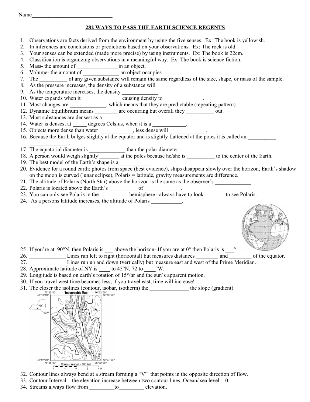 282 Ways to Pass the Earth Science Regents s1