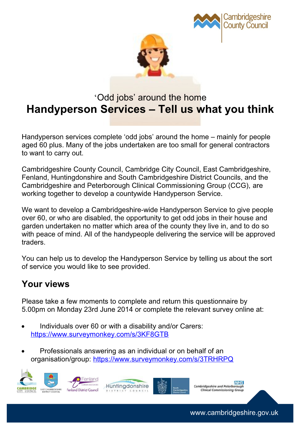 Handyperson Services Tell Us What You Think