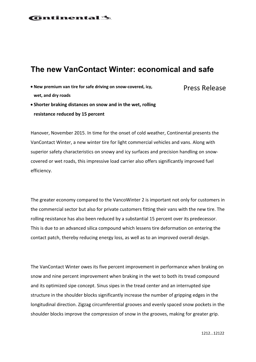 The New Vancontact Winter: Economical and Safe