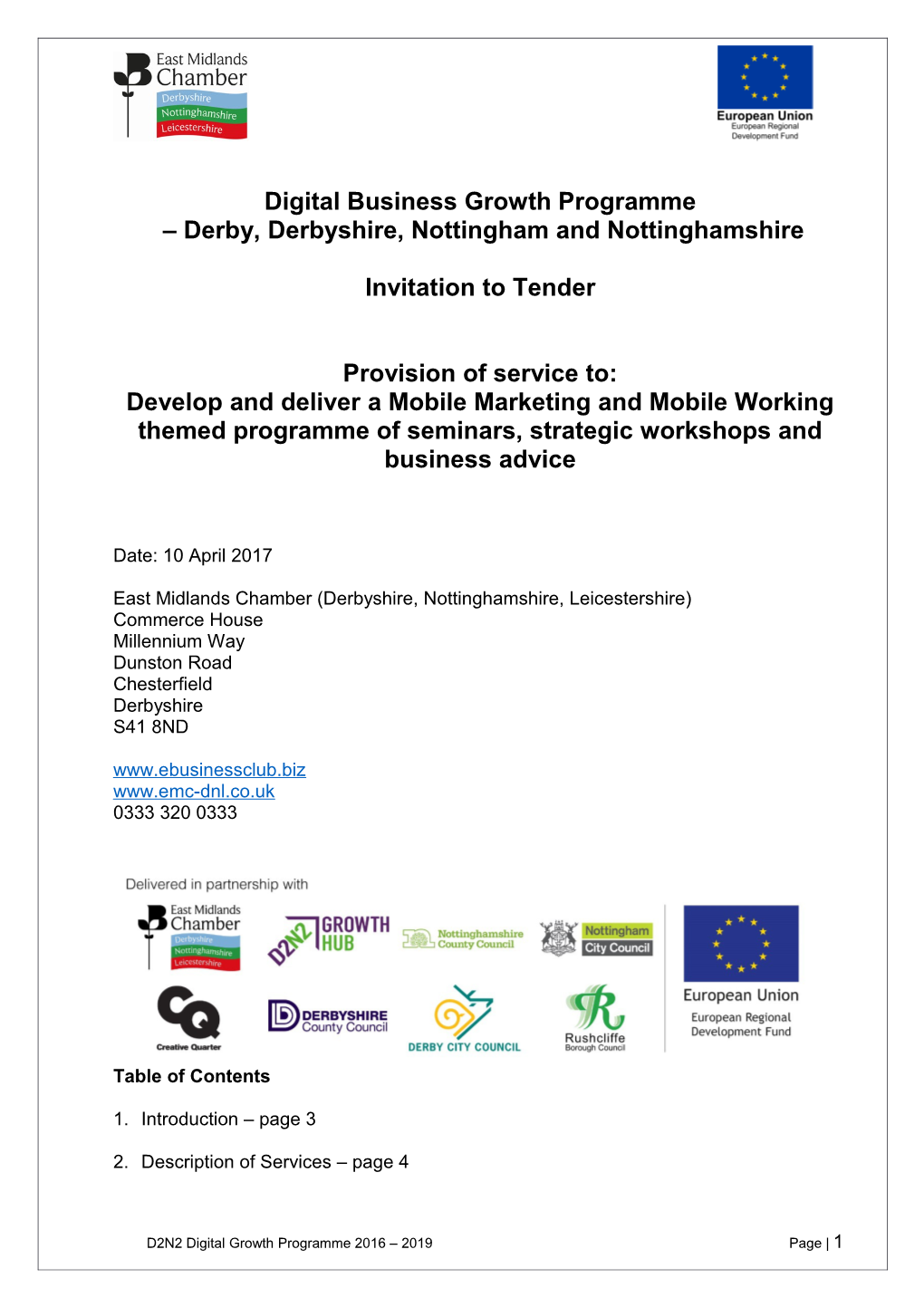 Digital Business Growth Programme Derby, Derbyshire, Nottingham and Nottinghamshire