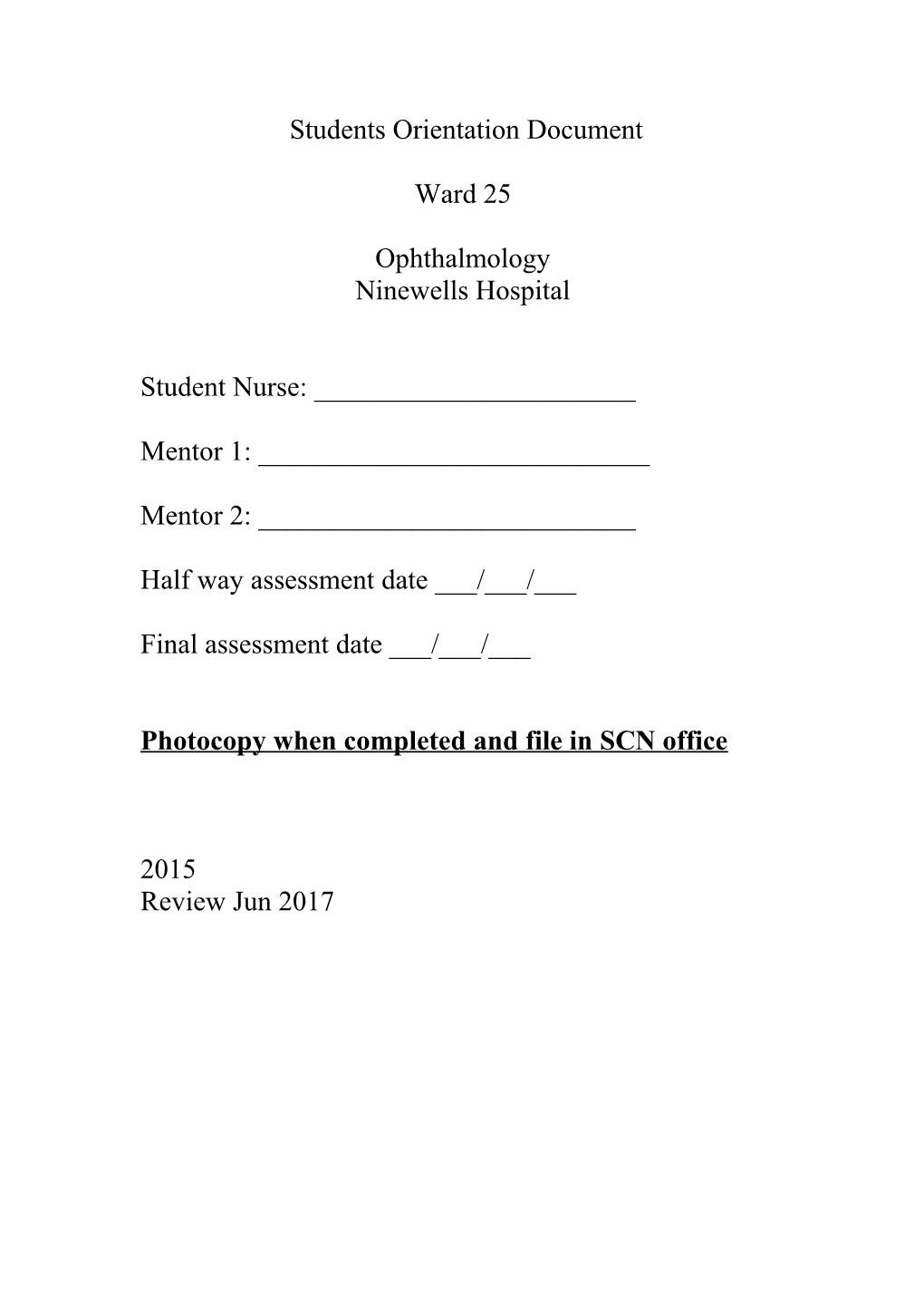 Students Orientation Document