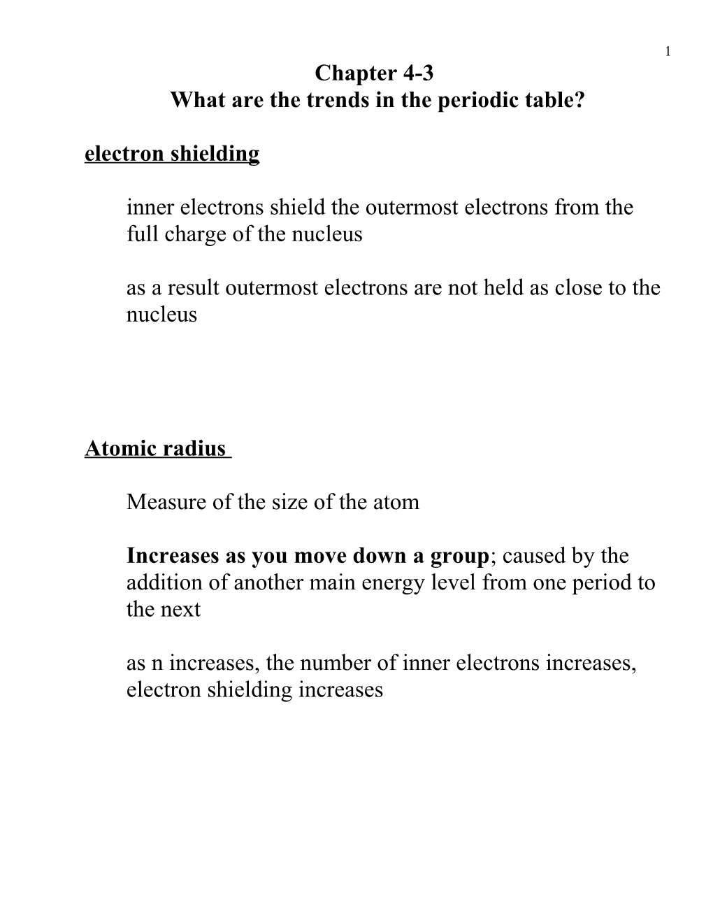 What Are the Trends in the Periodic Table