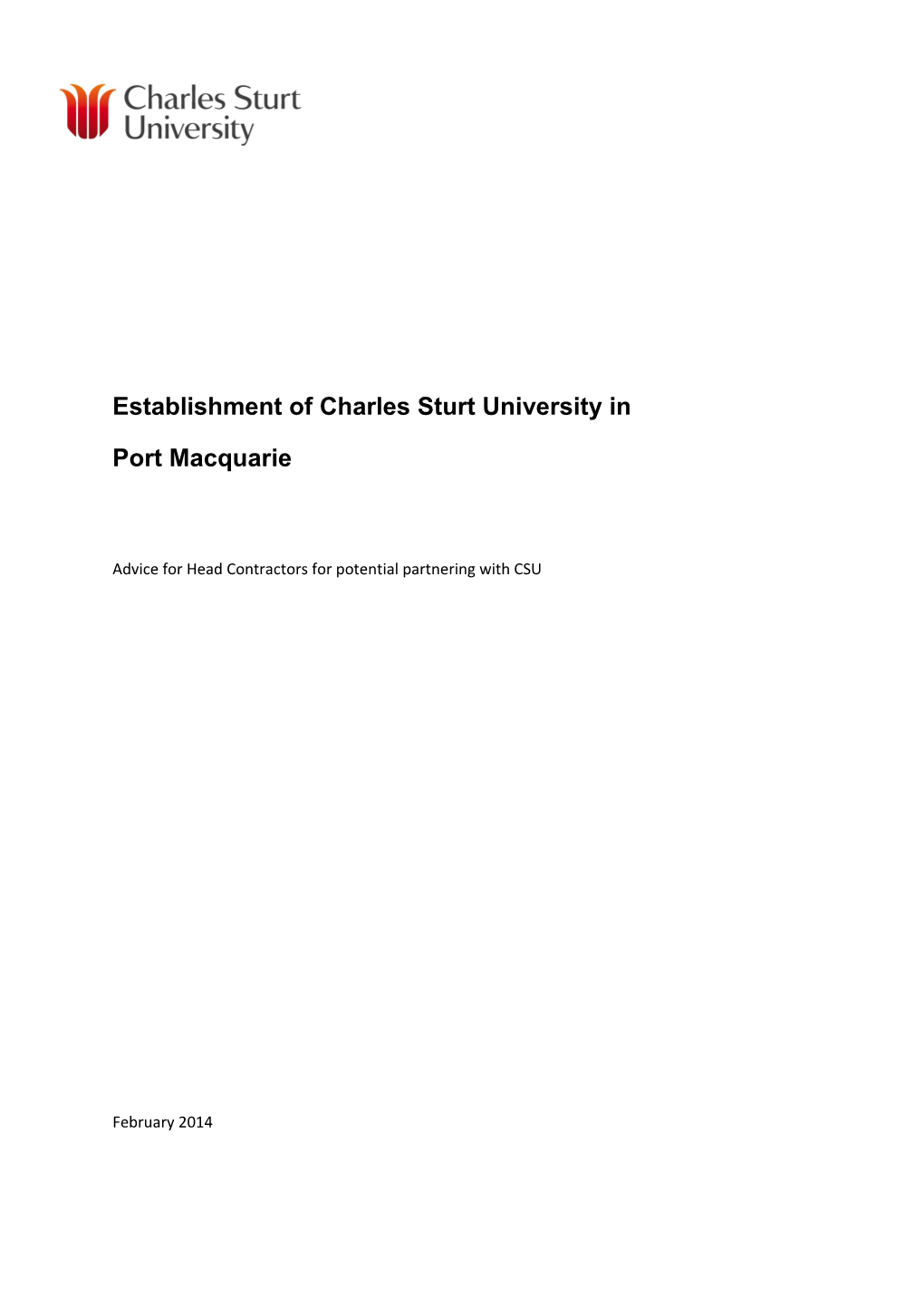 Establishment of Charles Sturt University In