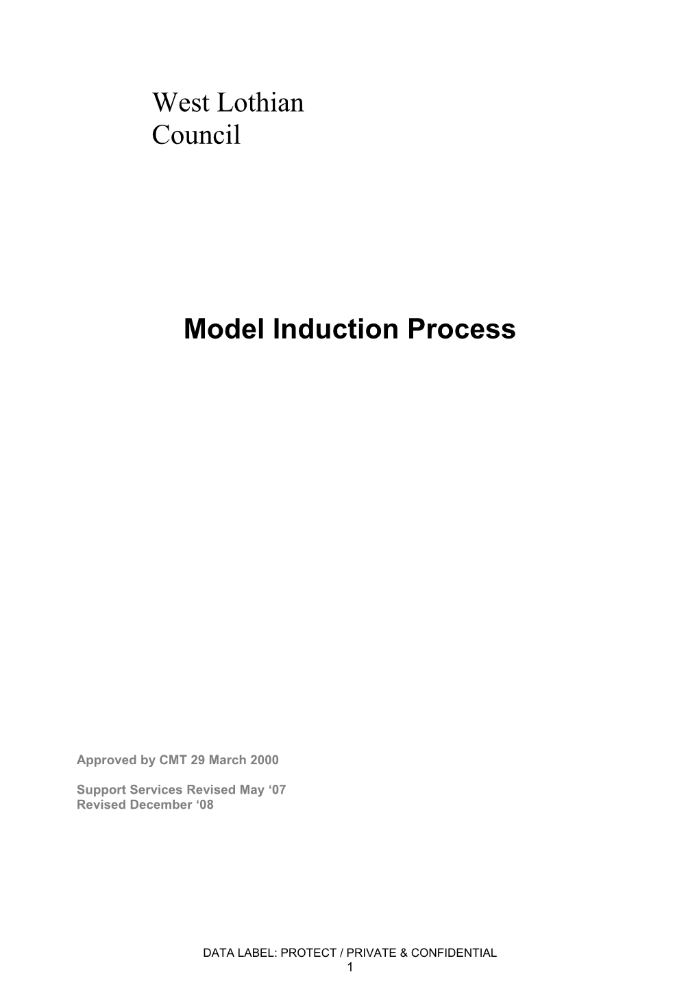 Model Induction Process (Revised Dec '08)
