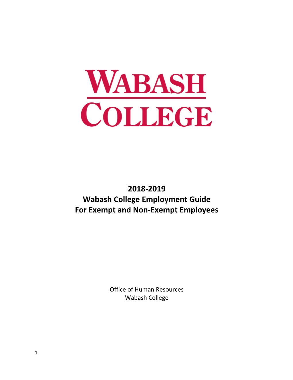 Wabash College Employment Guide