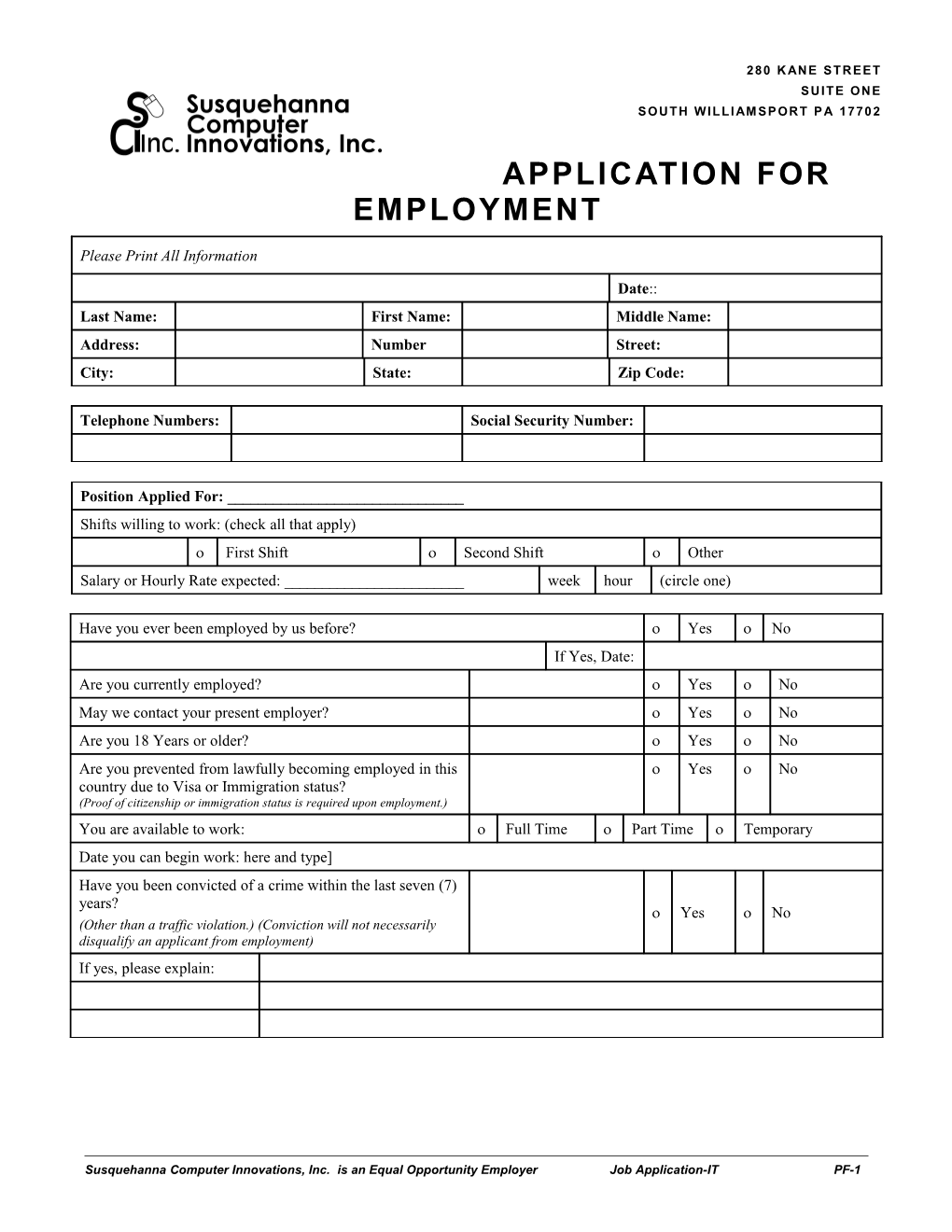 Job Application - IT