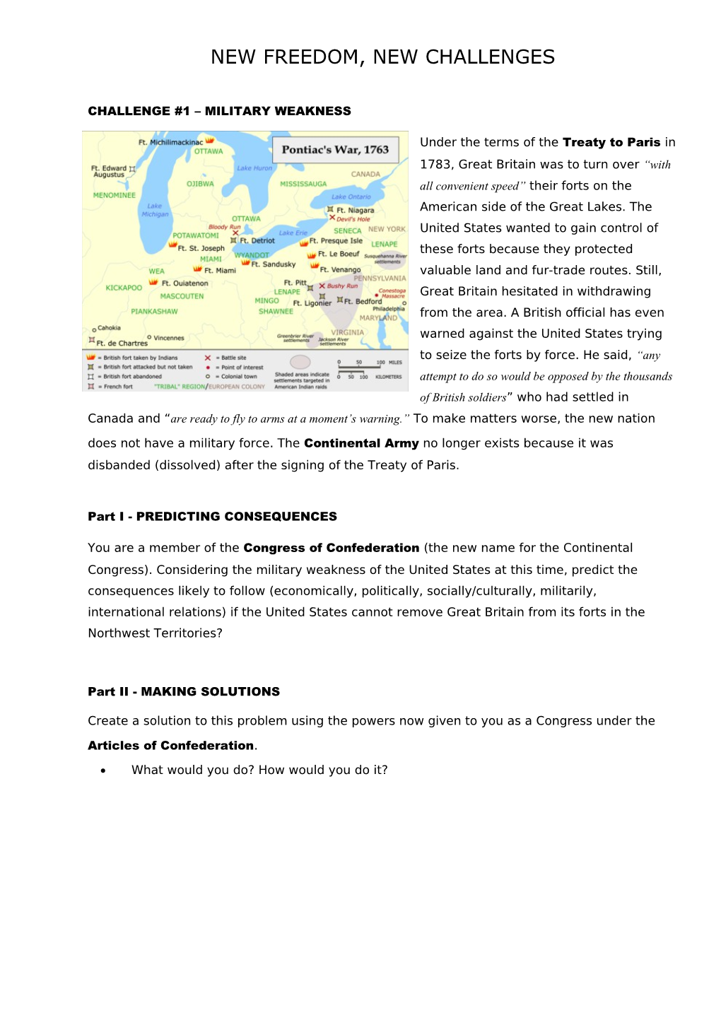 Challenge #1 British Forts