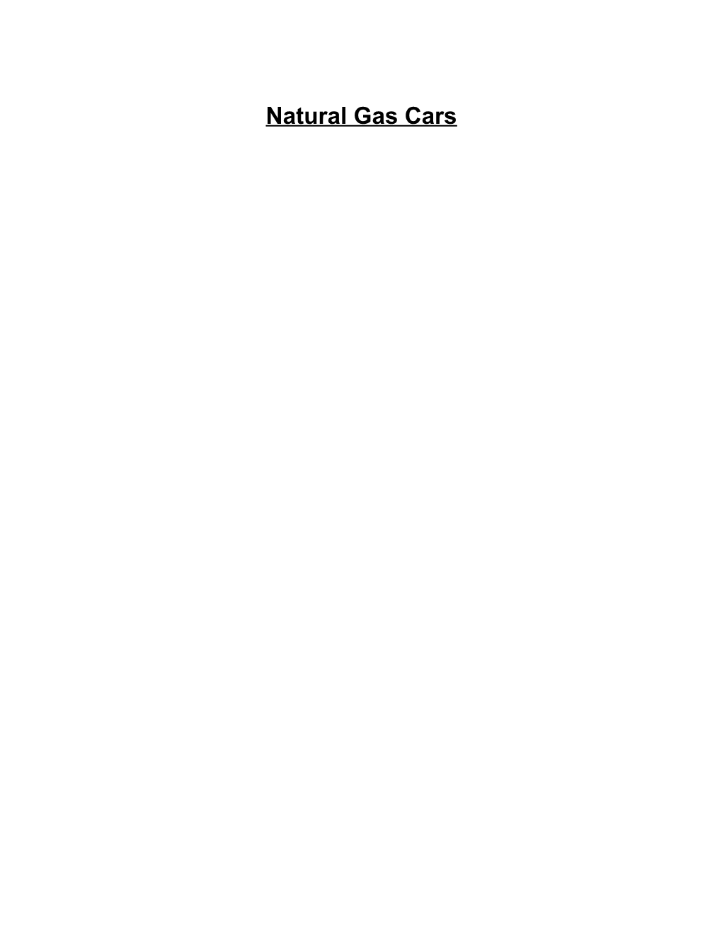 Natural Gas Cars