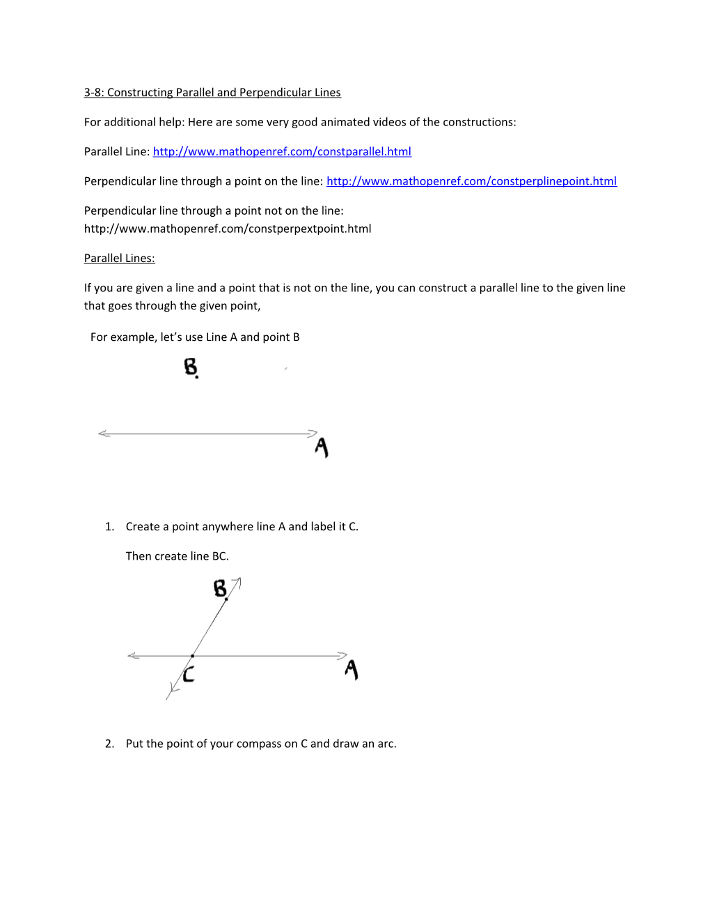 3-8: Constructing Parallel and Perpendicular Lines