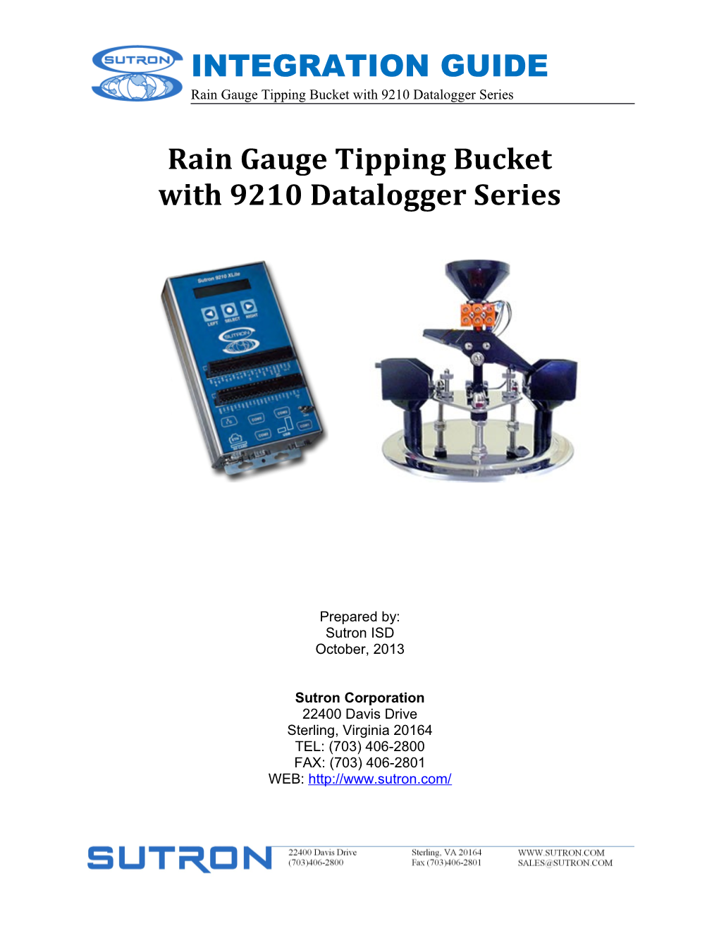 Rain Gauge Tipping Bucket with 9210 Datalogger Series