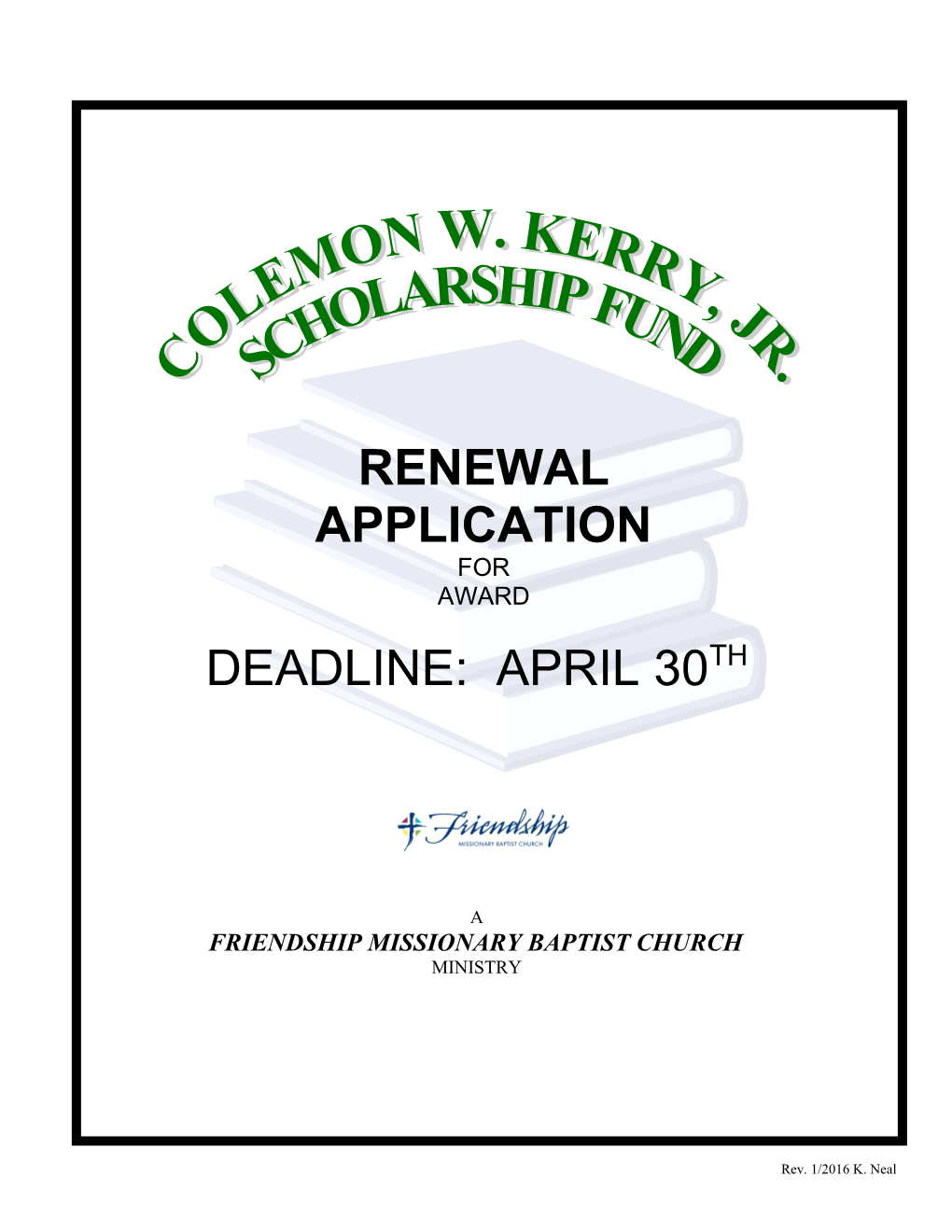Renewal Application for Scholarship