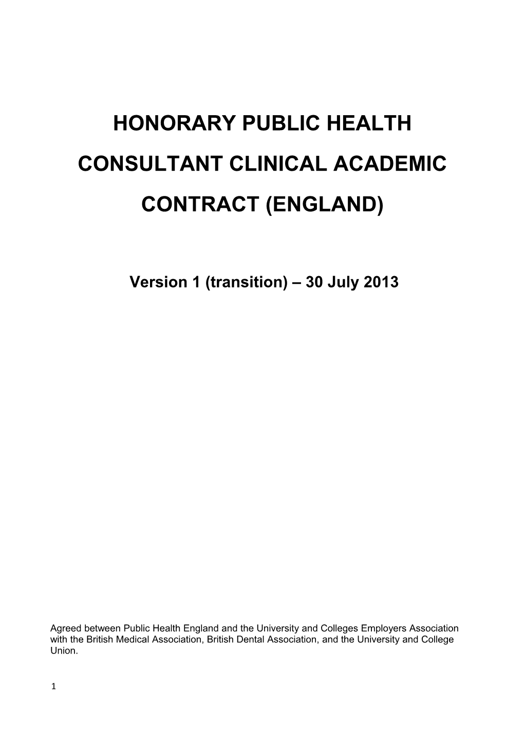 Honorary Consultant Contract (England)