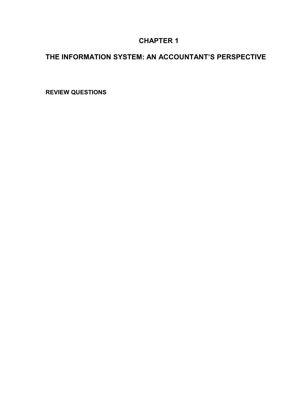 The Information System:An Accountant S Perspective