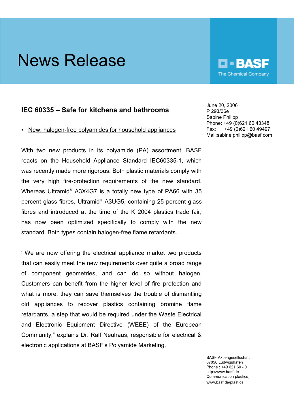 IEC 60335 Safe for Kitchens and Bathrooms