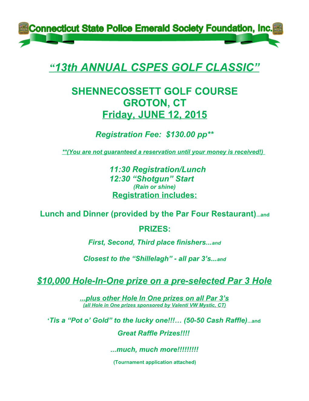 13Th ANNUAL CSPES GOLF CLASSIC