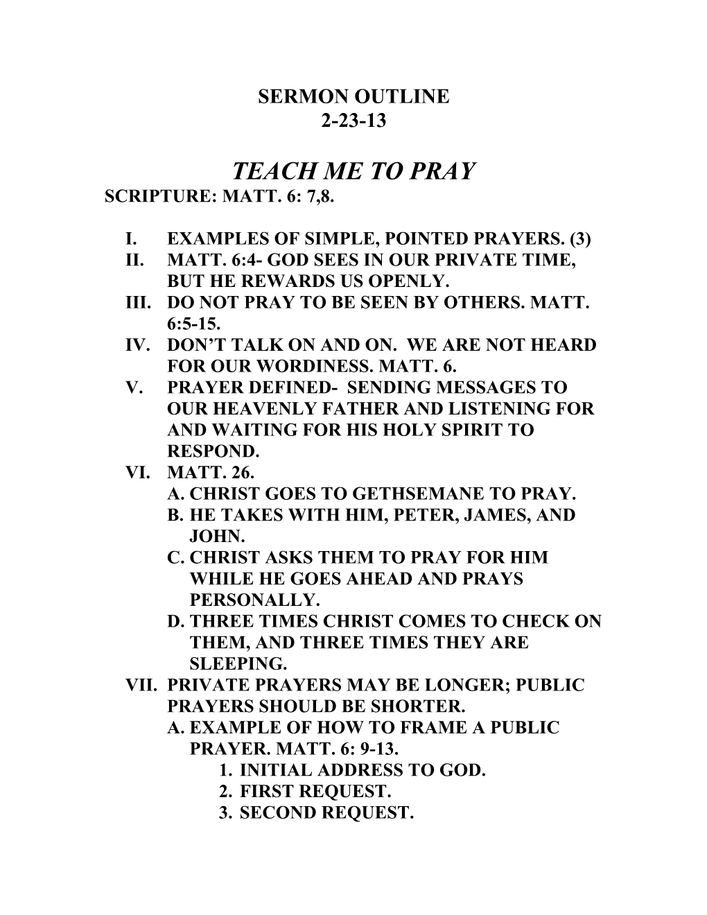 Teach Me to Pray