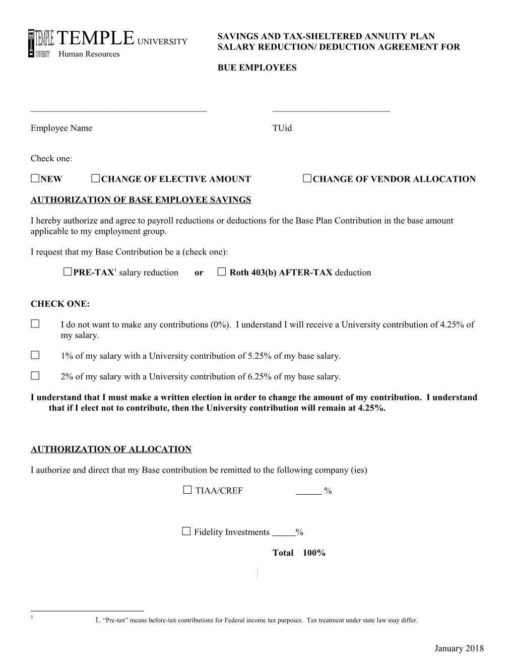 New Change of Elective Amount Change of Vendor Allocation