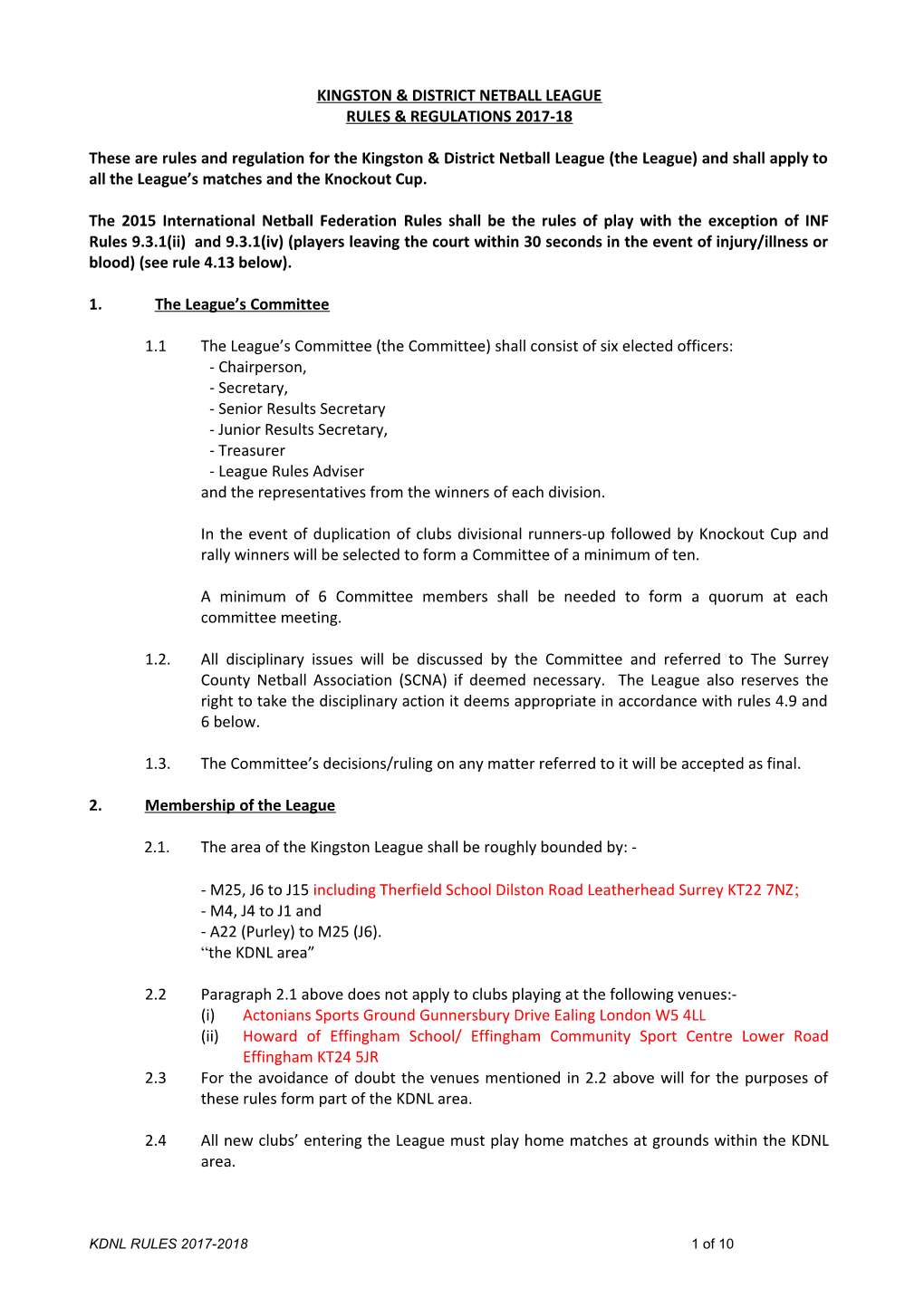 Kingston & District Netball League 2000/01