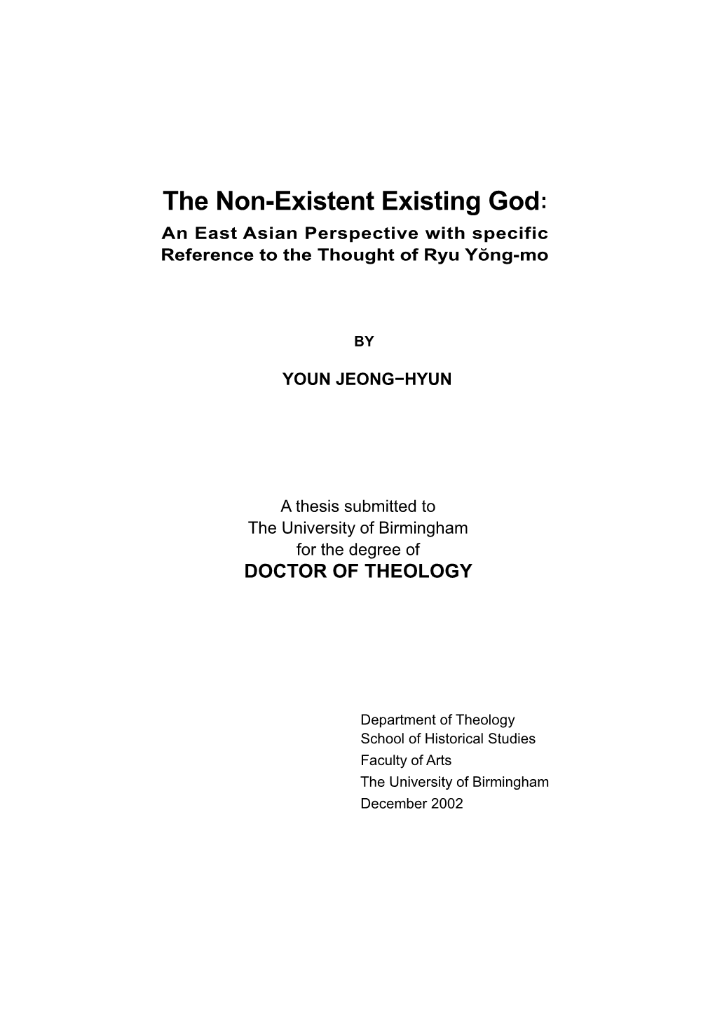 The Non-Existent Existing God