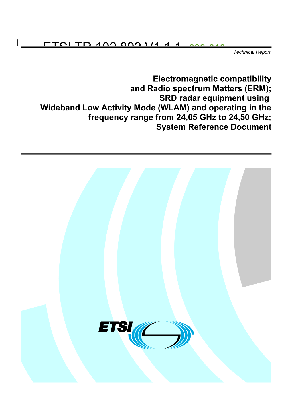 Draft ETSI - WLAM Srdoc (2009-11) s1