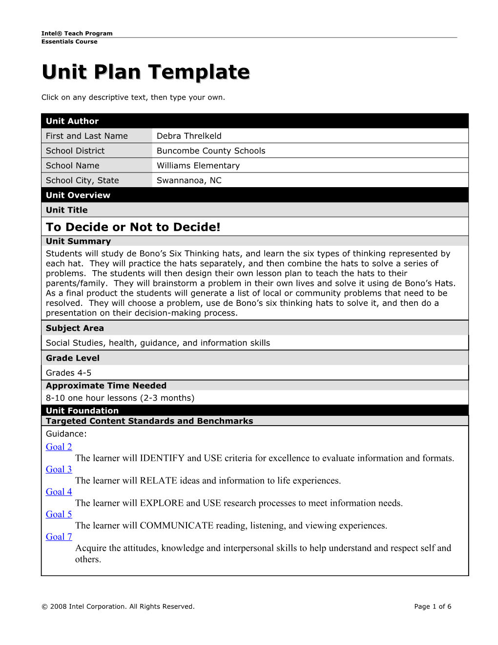 Unit Plan Template s17