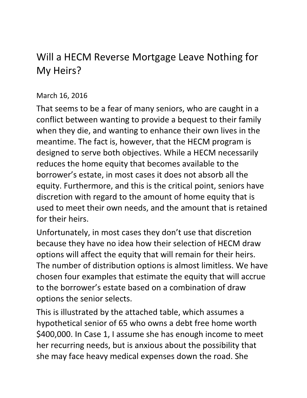 Will a HECM Reverse Mortgage Leave Nothing for My Heirs?