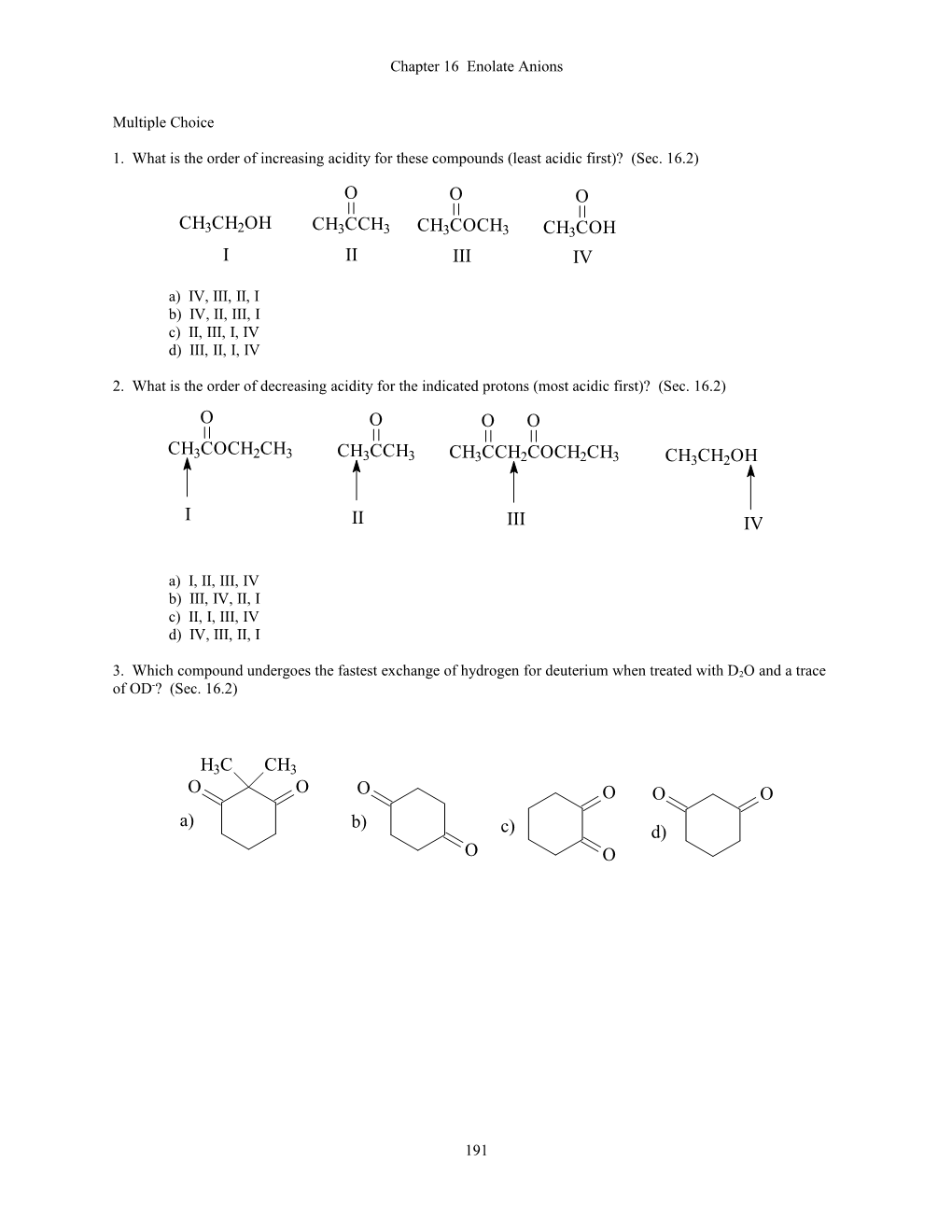 Chapter 16 Enolate Anions