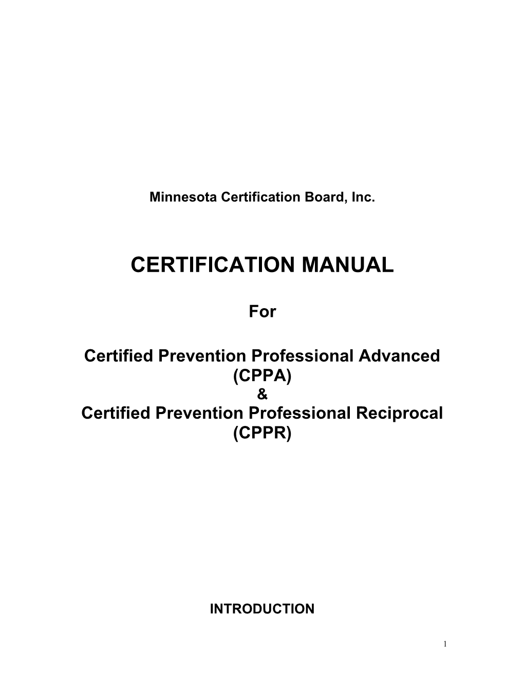 Minnesota Certification Board, Inc