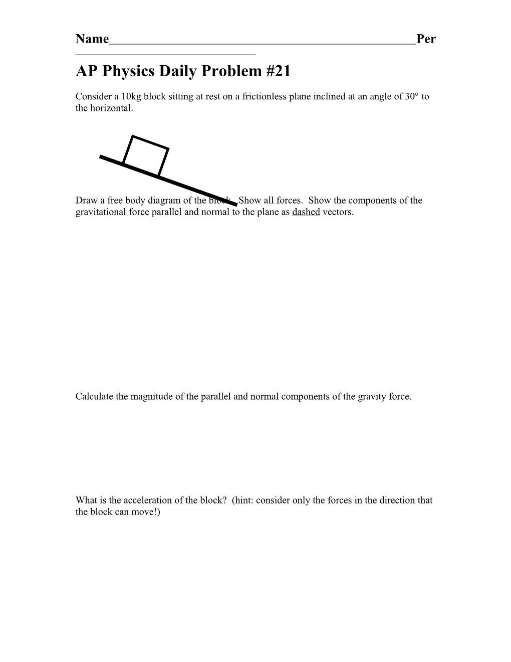 AP Physics Daily Problem #1