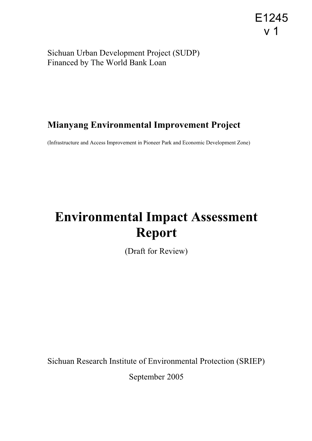 Mianyang Environmental Improvement Project