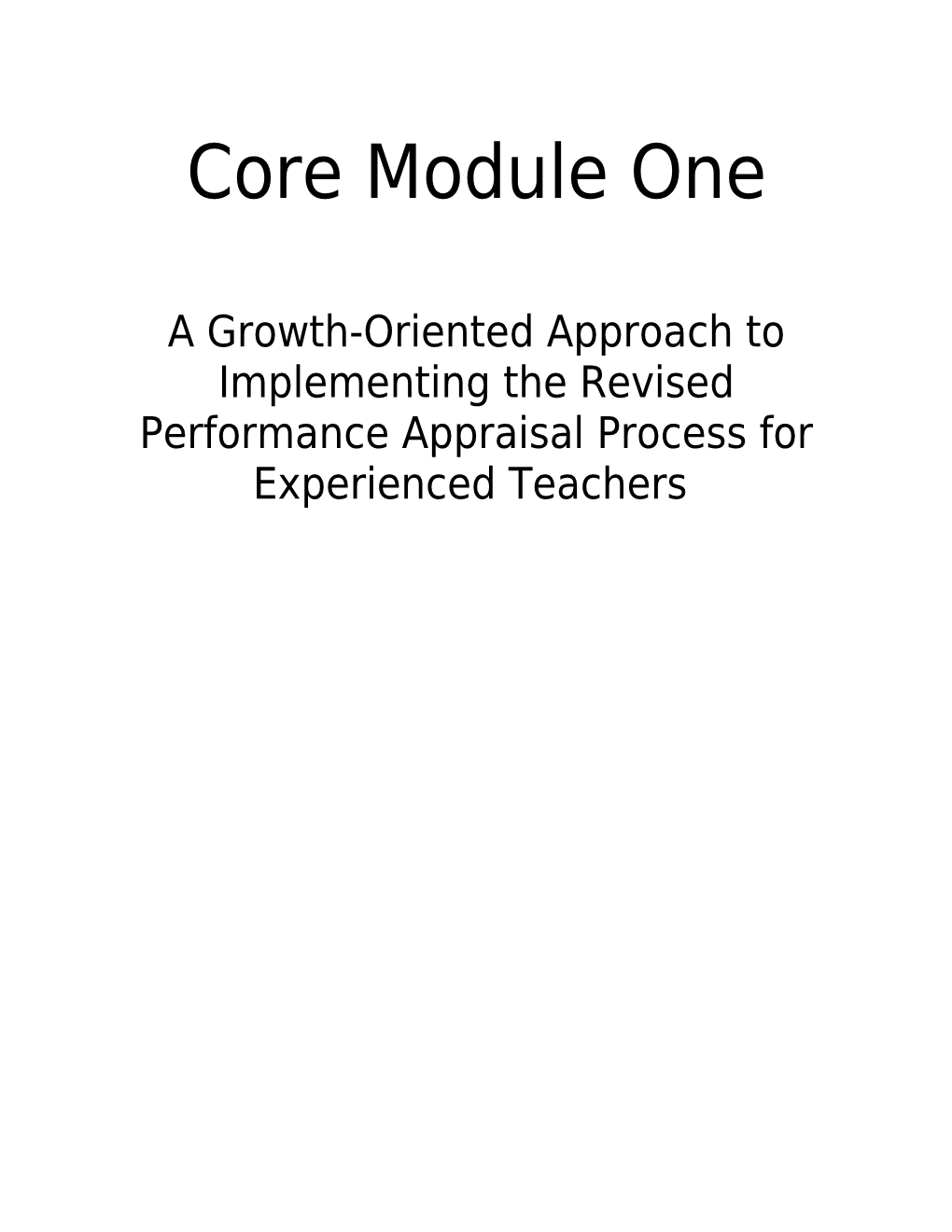 Core Module One