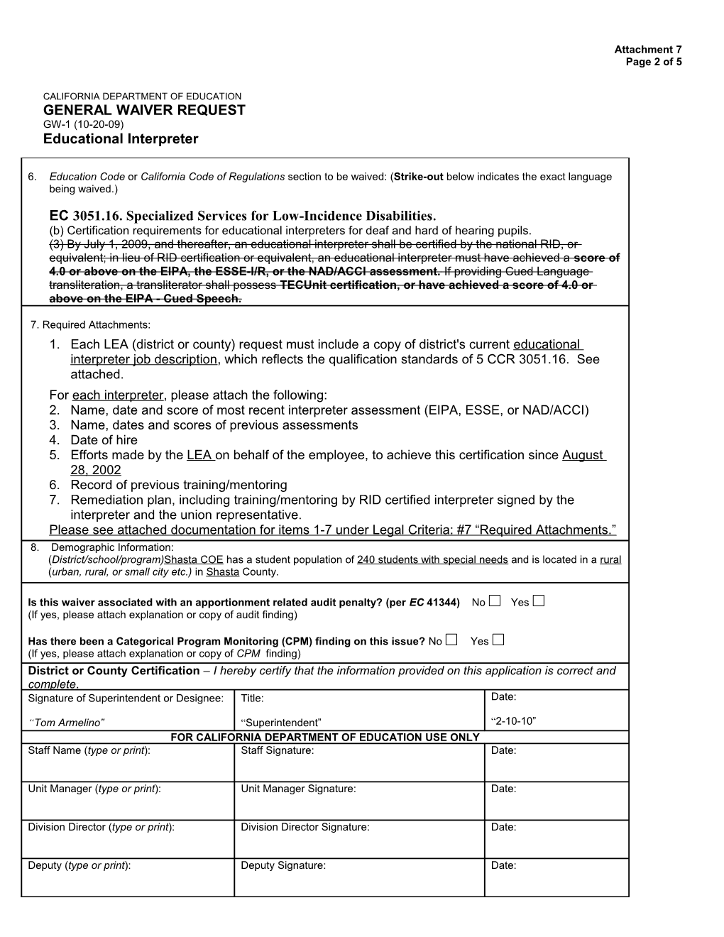 May 2010 Waiver Item W36 Attachment 7 - Meeting Agendas (Ca State Board of Education)