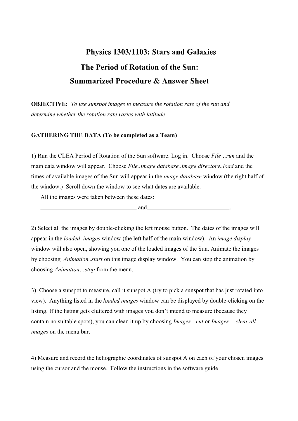 The Period of Rotation of the Sun s1