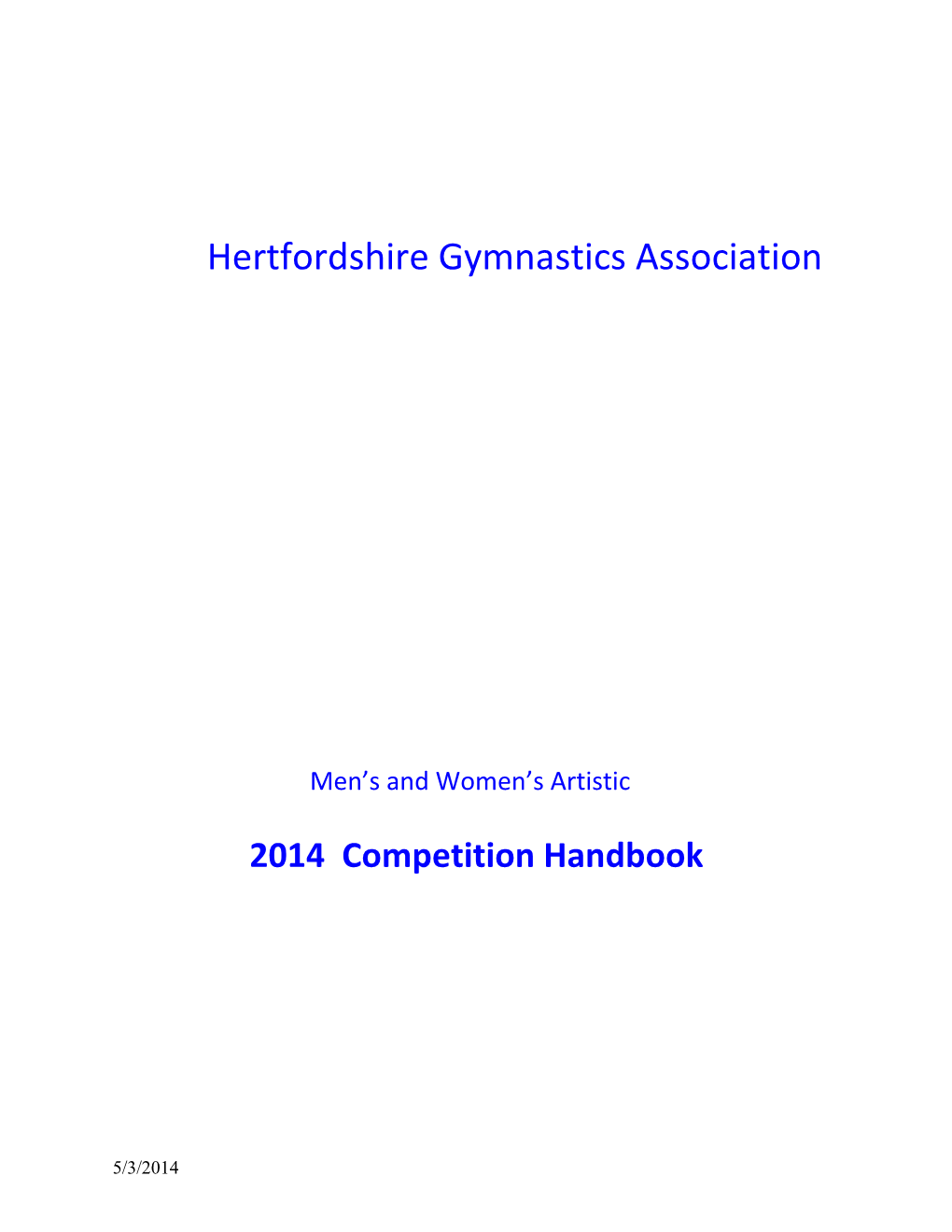 Hertfordshire Amateur Gymnastics Association