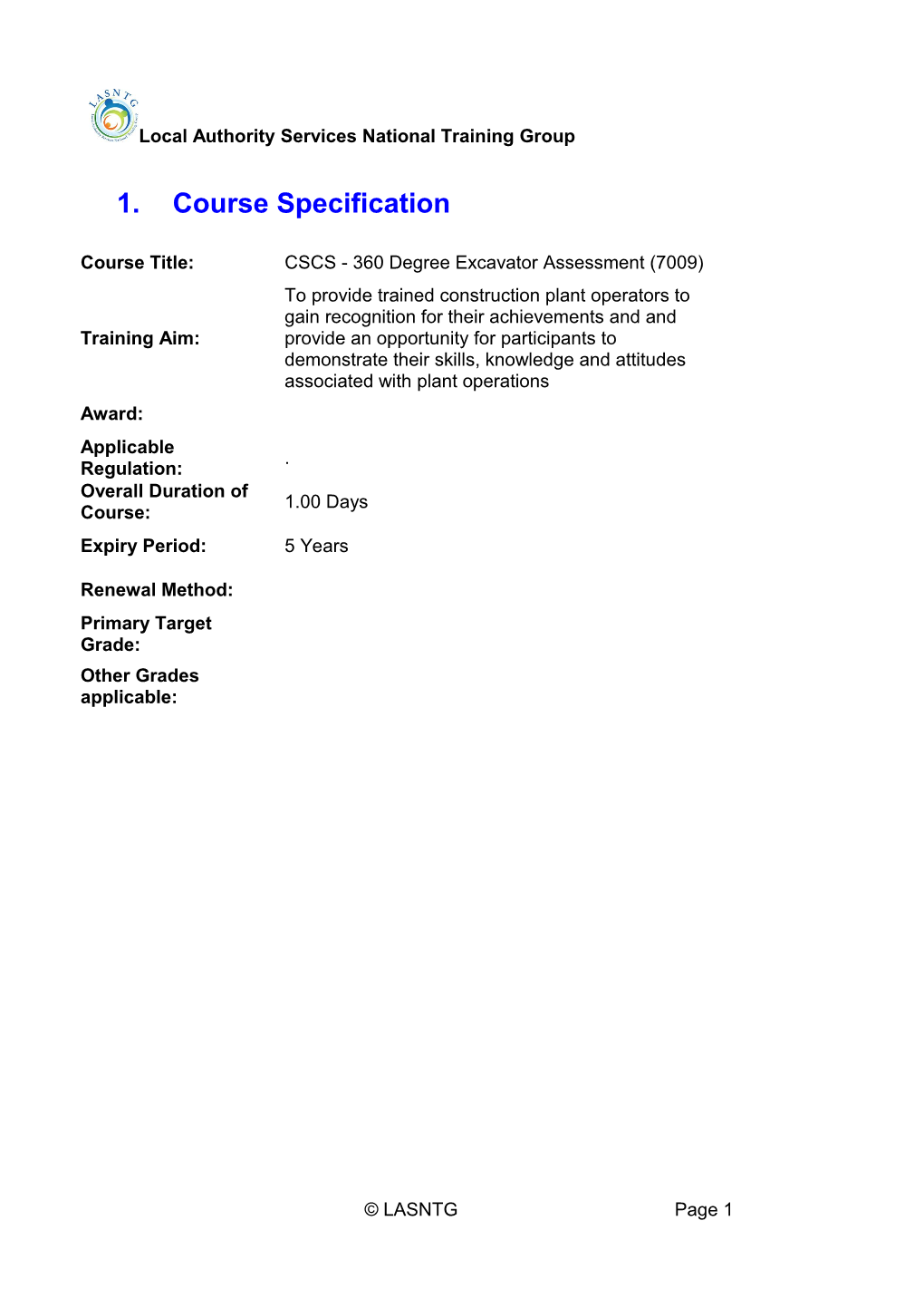 Course Specification