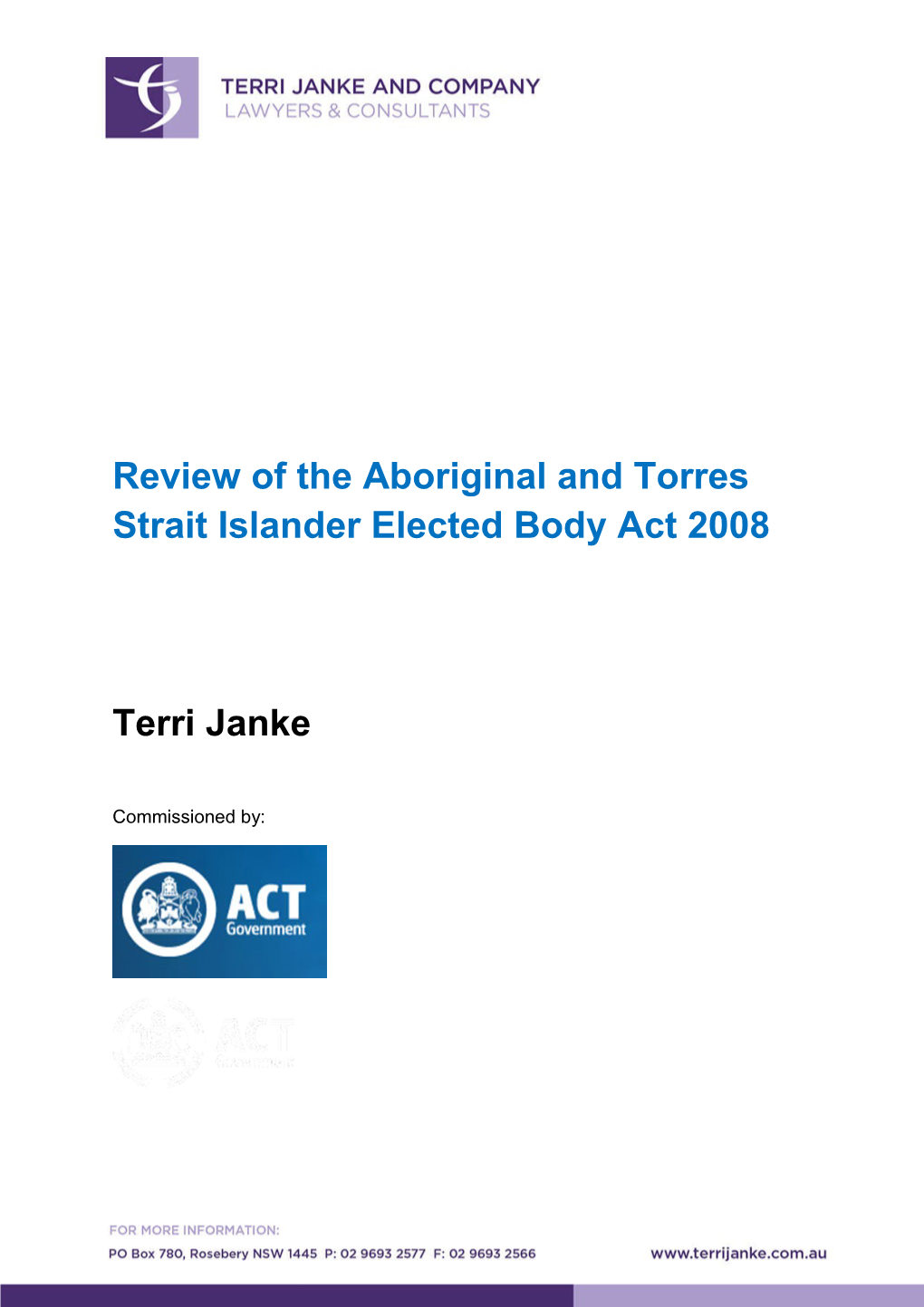 Report on the Review ATSIEB Act